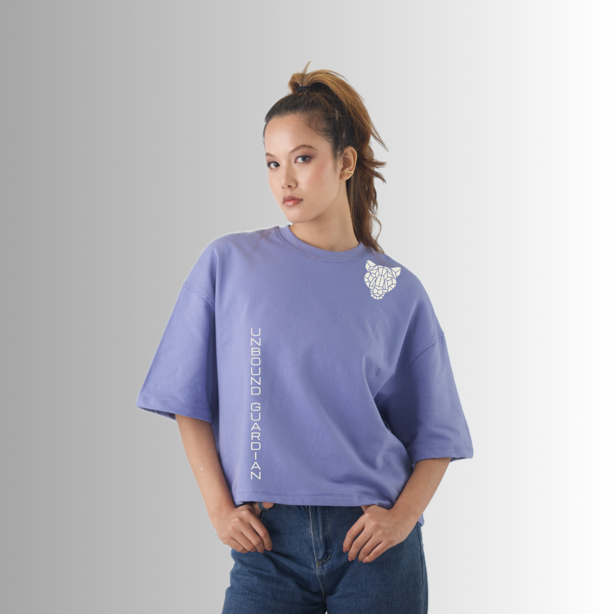 Oversized Cropped Box Fit Top, The Unbound Guardian - Labasa