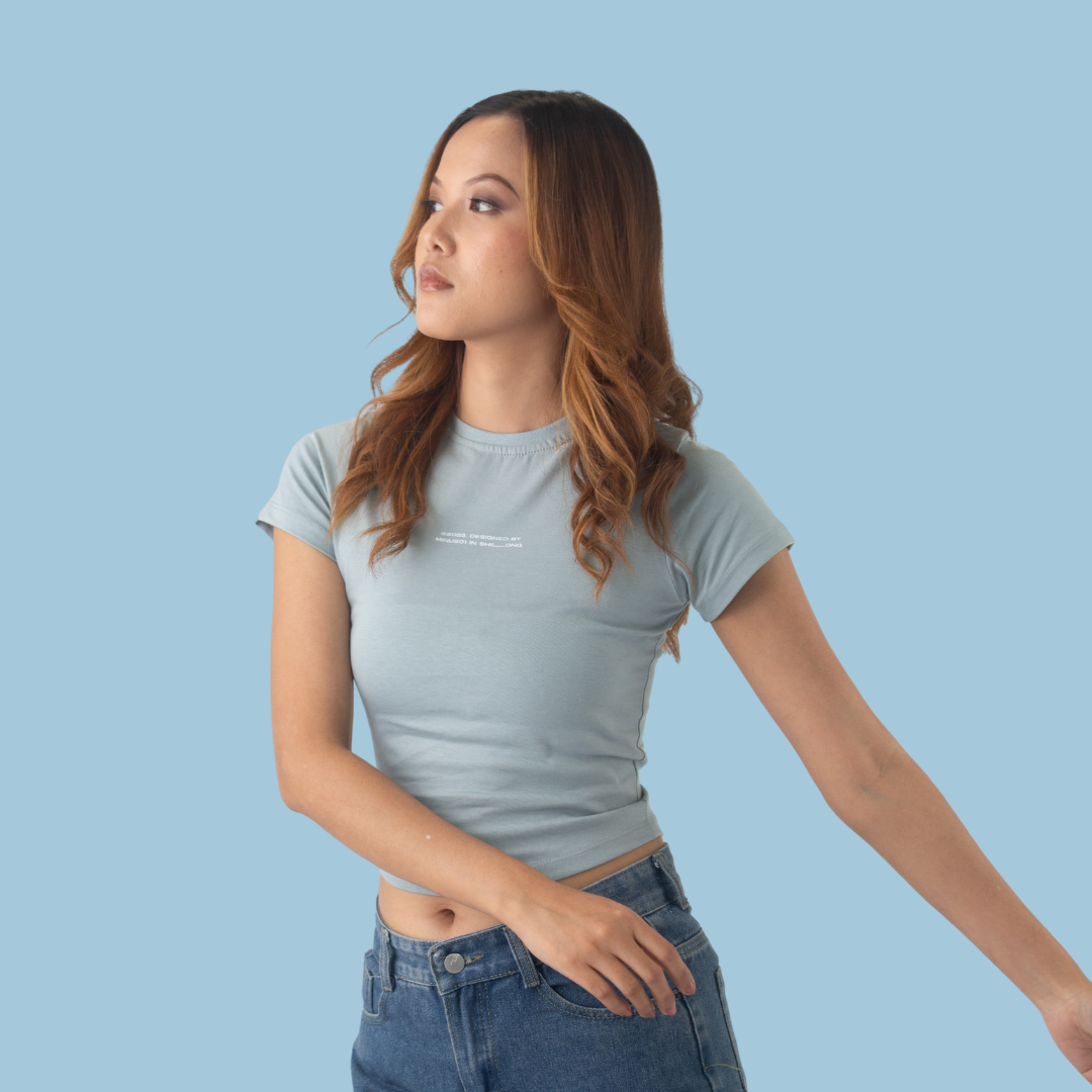 Peal Grey Cotton Baby Tee